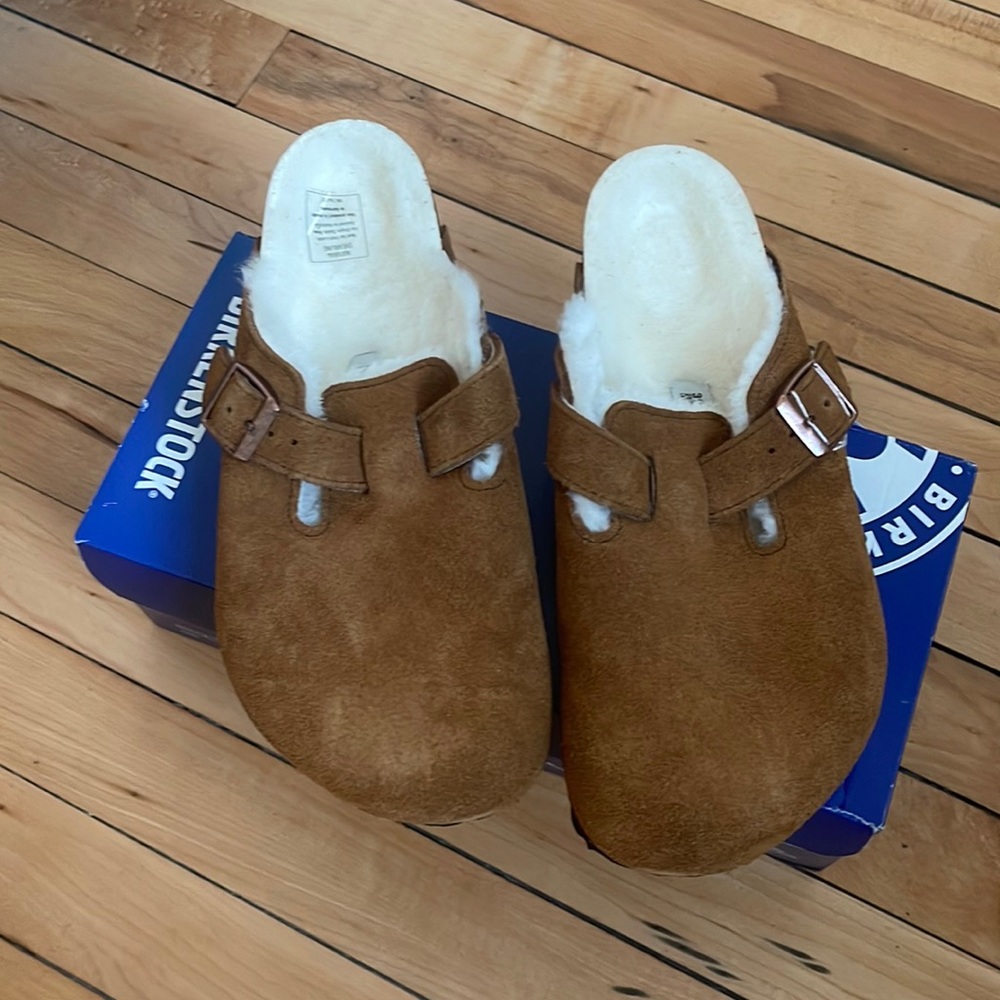 Birkenstock Boston Shearling Mink 8.5 NWT